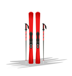 Ski And Sticks Mockup With Hand Drawn Or Cartoon