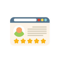 Web Review Icon Flat Customer Trust