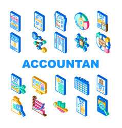 Accountant Professional Tax Icons Set