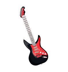 Black And Red Six-string Electric Guitar