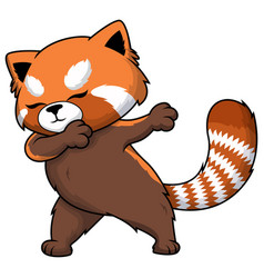 Dabbing Red Panda Cartoon Clip Art