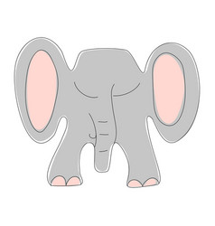 Cute Sleeping Elephantshand Drawing Cartoon Style