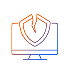 Cybersecurity Vulnerability Gradient Linear Icon