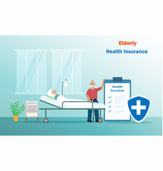 Elderly Couple In Hospital Bed With Insurance