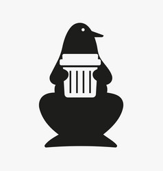 Penguin Trash Logo Negative Space Concept