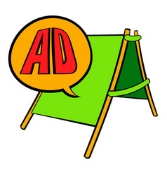 Sandwich Board With Ad Letters Icon Cartoon