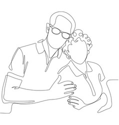 Elderly people hug together old people in love Vector Image