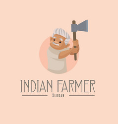 Indian Farmer Mascot Logo