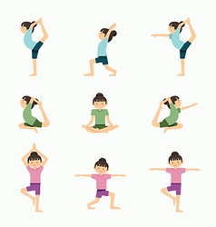 Yoga exercises in city park cartoon concept Vector Image