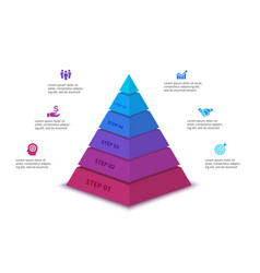 Abstract Pyramid For Infographic With 6