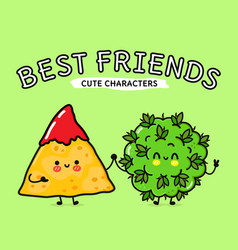 Cute Funny Happy Nachos And Marijuana Weed Bud