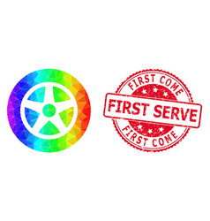 Round Rubber First Come First Serve Stamp Seal