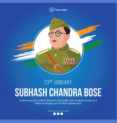 Subhash Chandra Bose Jayanti Banner Design