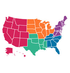 Colorful Map Of The United States American