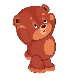 Cute Bear Character Standing With Arms Raised Up