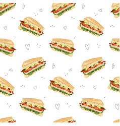 Delicious Sandwiches Seamless Pattern