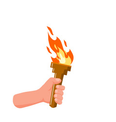 Hand Holding Torch Symbol Of Olympic Flame