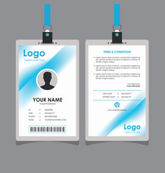 Abstract Blurry Blue White Line Id Card Design