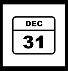 December 31st Date On A Single Day Calendar