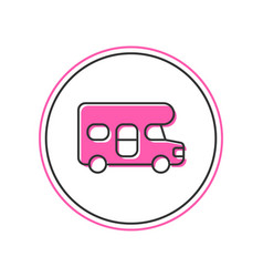 Filled Outline Rv Motorhome Vehicle Icon Isolated