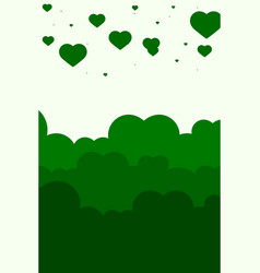 Heart Above Cloud Green Background