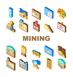 Mining Engineer Industry Icons Set