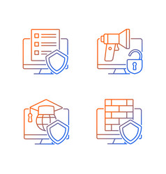 Protect Private Data Gradient Linear Icons Set