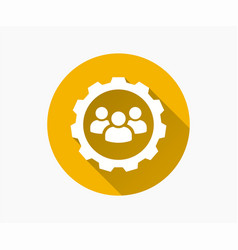 Team Building Flat Icon With Long Shadow For