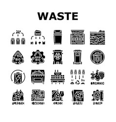 Waste Sorting Garbage Plastic Icons Set