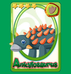 Ankylosaurus Dinosaur Cartoon Card