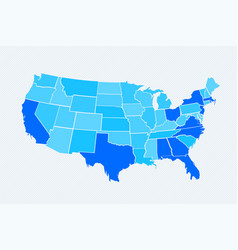 Blue Usa Divided Map