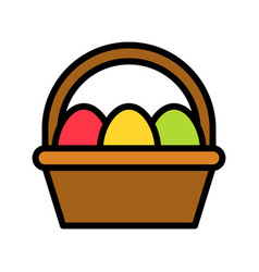 Easter Egg Basket Filled Icon Editable