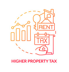 Higher Property Tax Red Gradient Concept Icon