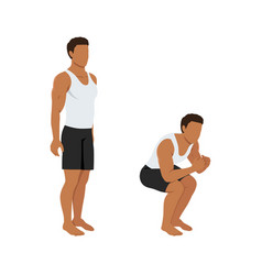 Man Doing Narrow Air Squat Exercise