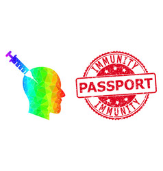 Round Grunge Immunity Passport Seal