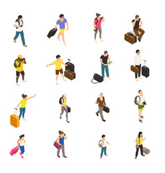 Travel People Isometric Icons