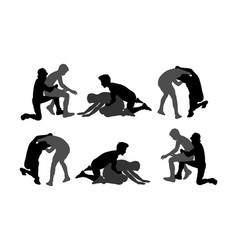 Wrestlers Boys Wrestling Silhouette