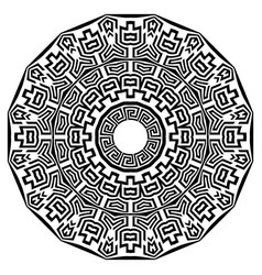 Black And White Ornamental Circle Tribal Ethnic