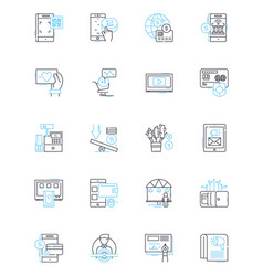 Branding Strategy Linear Icons Set Identity