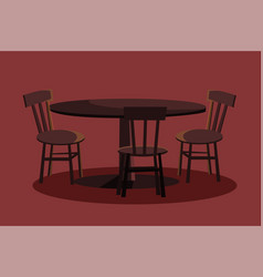 Round Table With Three Chairs Flat