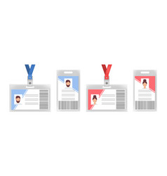 Corporate Id Cards Flat Icon Set