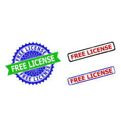 Free License Rosette And Rectangle Bicolor Stamp