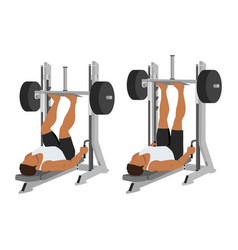 Man Doing Smith Machine Leg Press Exercise Or