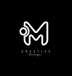 Outline White Letter M Logo With Dot And Gradient