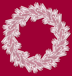 Christmas Wreath Of Fir Branches Template