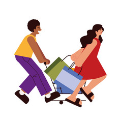 Couple And Shopping Bags