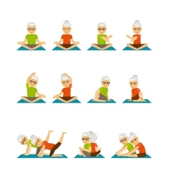 Old People Yoga Icons