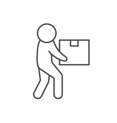 Person Carrying Box Line Icon