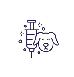 Dog Vaccination Line Icon On White