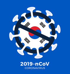 South Korea Flag Sign Caution Coronavirus Stop